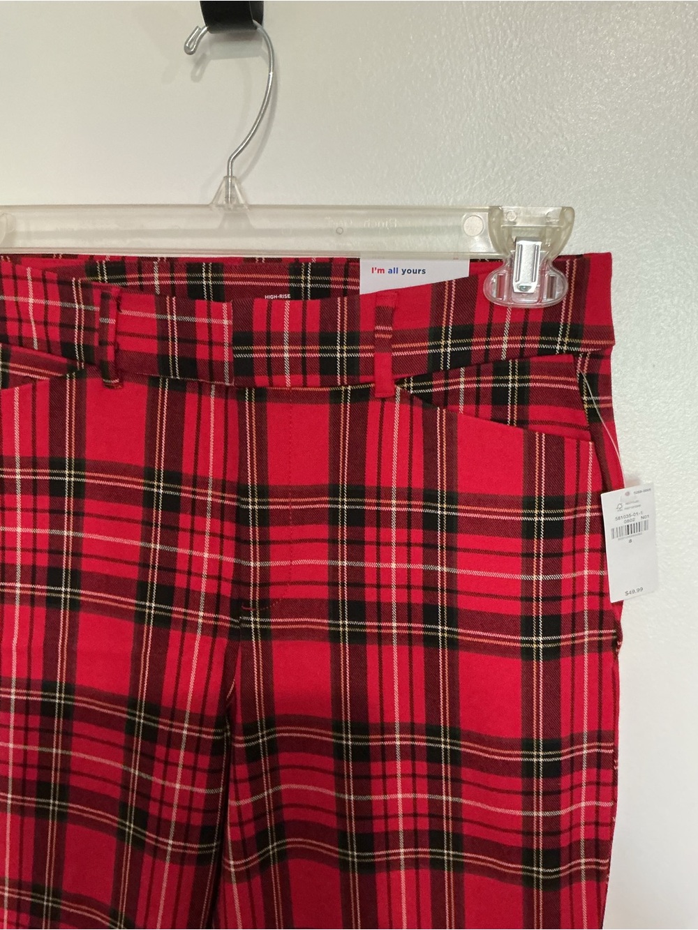 Red Plaid Kids Pants
